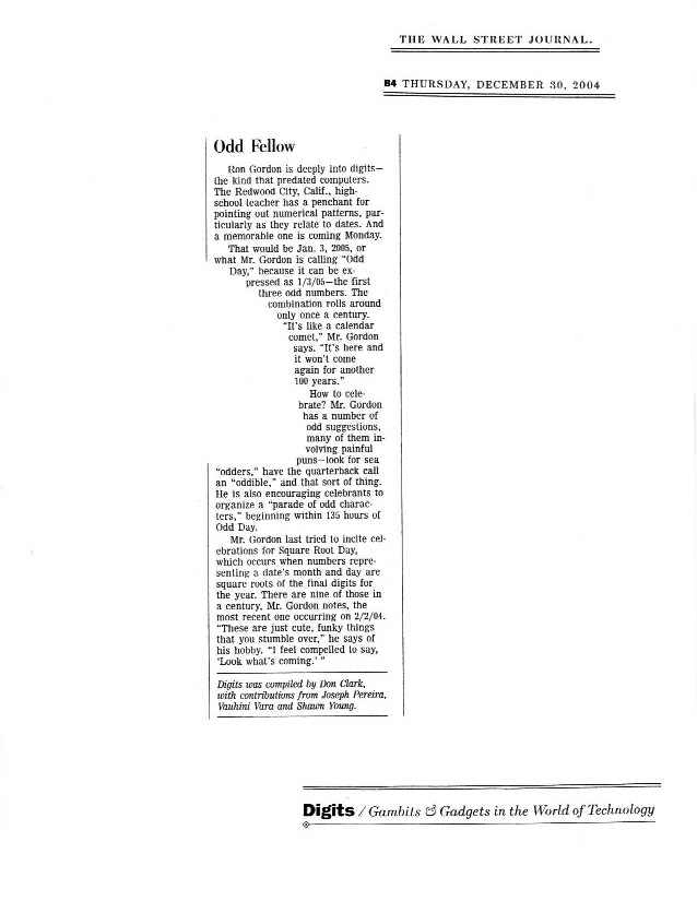 Odd Day - Wall Street Journal